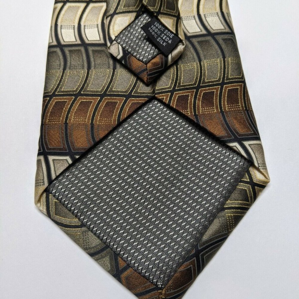 Chas Reed & Co Collection Geometric Silk Necktie - Picture 5 of 6